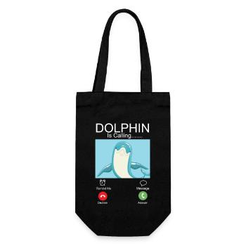 Dolphin Phone Display Dolphin Is - Gift Bag for Bottles - black - Front