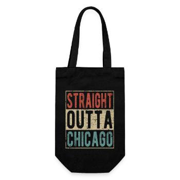 Direkt aus Chicago - Geschenkbeutel für Flaschen - Schwarz - Vorne