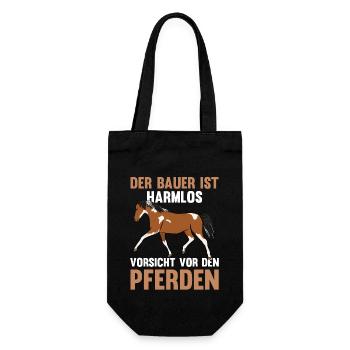 Pferd Reiten Bauernhof Bauer Pferdebesitzer Pferde - Geschenkbeutel für Flaschen - Schwarz - Vorne
