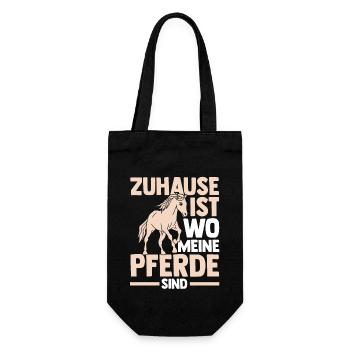 Pferd Reiten Bauernhof Bauer Pferdebesitzer Pferde - Geschenkbeutel für Flaschen - Schwarz - Vorne