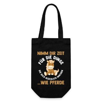 Pferd Reiten Bauernhof Bauer Pferdebesitzer Pferde - Geschenkbeutel für Flaschen - Schwarz - Vorne