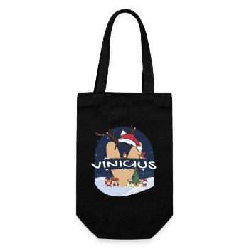 Nom génial de Vinicius w chapeau de père Noël dans le thème de Noël - Sac à bouteille - noir - Devant