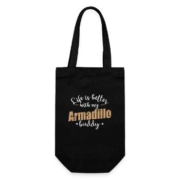 Life is better with my Armadillo Buddy - Gift Bag for Bottles - black - Front