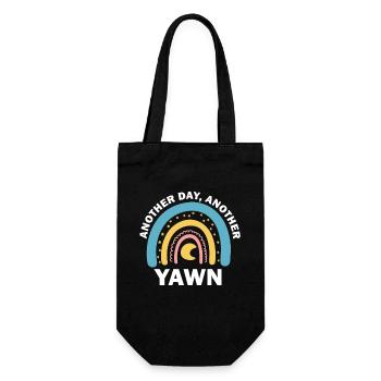 First Caffeine Vibes Another Day Yawn Meets Coffee - Gift Bag for Bottles - black - Front