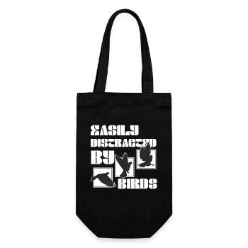 Easily Distracted By Birds Bird Lover - Gift Bag for Bottles - black - Front
