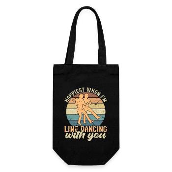 Line Dancing Happiest When I'm Line Country Music - Gift Bag for Bottles - black - Front