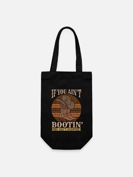 Line Dancing If You Ain't Bootin' You Cowboy Boots - Geschenkbeutel für Flaschen - Schwarz