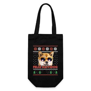 Cool Akita Inu Chien Feliz Navidog Noël moche - Sac à bouteille - noir - Devant