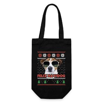 Jack Russel Terrier - Feliz Navidog Ugly Christmas - Sac à bouteille - noir - Devant