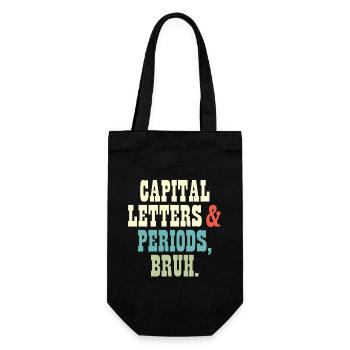 ELA Teacher Letters and Periods Bruh Grammar - Geschenkbeutel für Flaschen - Schwarz - Vorne