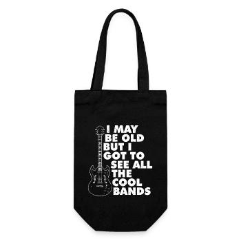Music Lover I May Be Old But I Got To See All The - Geschenkbeutel für Flaschen - Schwarz - Vorne