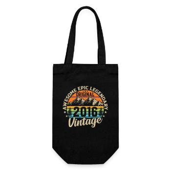 Vintage 2016 - Retro Birthday Surprise - Gift Bag for Bottles - black - Front