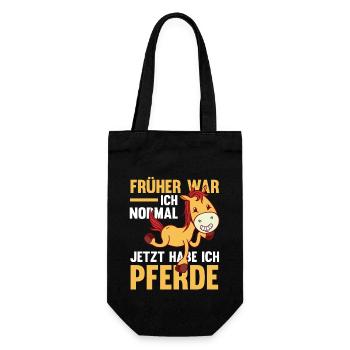 Pferd Reiten Bauernhof Bauer Pferdebesitzer Pferde - Geschenkbeutel für Flaschen - Schwarz - Vorne