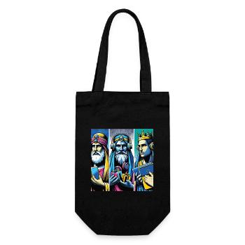 Pop Art moderne drei heiligen Könige - Geschenkbeutel für Flaschen - Schwarz - Vorne