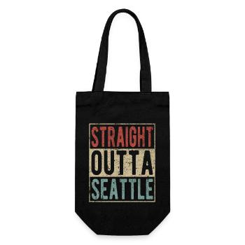 Direkt aus Seattle - Geschenkbeutel für Flaschen - Schwarz - Vorne