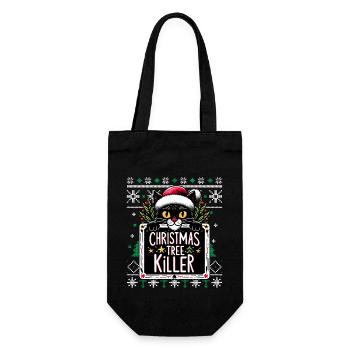 Meowy Tree Killer Chat Pyjama PJ Laid Drôle Noël - Sac à bouteille - noir - Devant