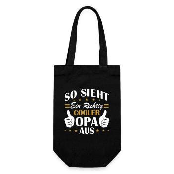 So sieht ein richtig cooler opa aus - Geschenkbeutel für Flaschen - Schwarz - Vorne