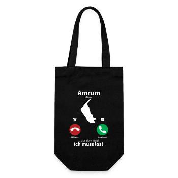Amrum ruft an... - Geschenkbeutel für Flaschen - Schwarz - Vorne