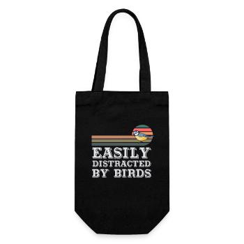 Easily Distracted By Birds Bird Lover - Gift Bag for Bottles - black - Front