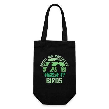 Easily Distracted By Birds Bird Lover - Gift Bag for Bottles - black - Front