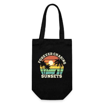 Forever Chasing Sunsets Retro Summer Vacation - Gift Bag for Bottles - black - Front