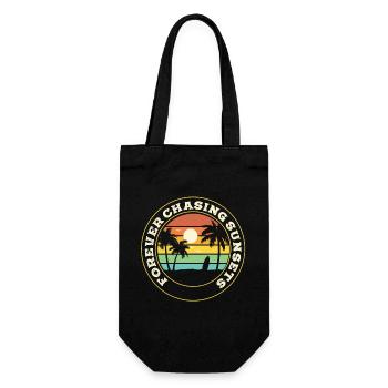 Forever Chasing Sunsets Retro Summer Vacation - Gift Bag for Bottles - black - Front