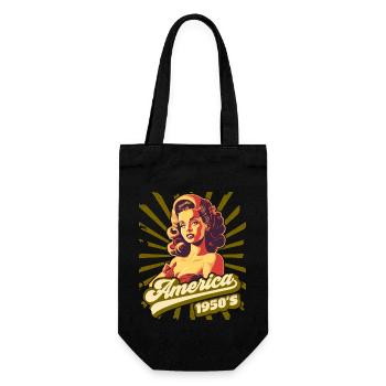 Amerika USA 1950er Jahre Pinup, Rock'n'Roll - Geschenkbeutel für Flaschen - Schwarz - Vorne