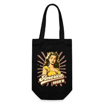 Amerika USA 1950er Jahre, Pin-up, Rock'n'Roll - Geschenkbeutel für Flaschen - Schwarz - Vorne