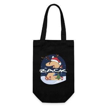 Impressionnant nom de Zack w chapeau de père Noël dans le thème de Noël - Sac à bouteille - noir - Devant