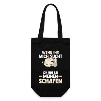 Schaf Schäfer Schäferei Bauer Landwirt Bauernhof S - Geschenkbeutel für Flaschen - Schwarz - Vorne
