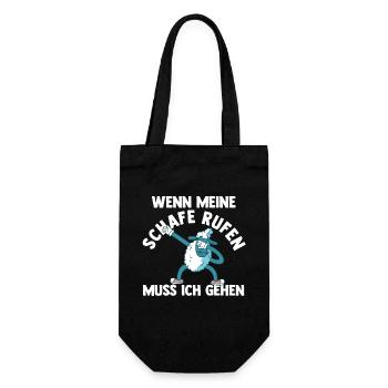 Schaf Schäfer Schäferei Bauer Landwirt Bauernhof S - Geschenkbeutel für Flaschen - Schwarz - Vorne