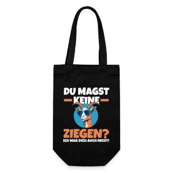 Ziege Ziegenbauer Bauernhof Landwirt Bauer Ziegen - Geschenkbeutel für Flaschen - Schwarz - Vorne