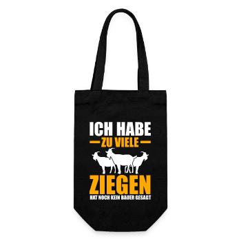 Ziege Ziegenbauer Bauernhof Landwirt Bauer Ziegen - Geschenkbeutel für Flaschen - Schwarz - Vorne