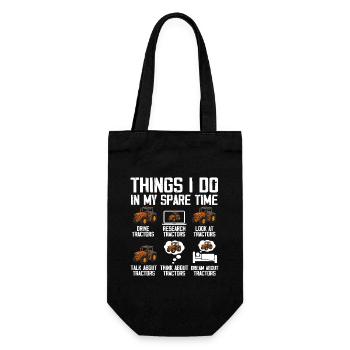 6 Dinge, die ich in meiner Freizeit tue Liebhaber von Traktoren - Geschenkbeutel für Flaschen - Schwarz - Vorne