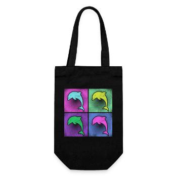 Dauphin rétro des années 80 des années 90 Vintage - Sac à bouteille - noir - Devant
