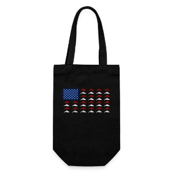 Dolphin American Flag - Gift Bag for Bottles - black - Front