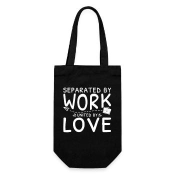 Long Distance Family Separated By Work - Gift Bag for Bottles - black - Front