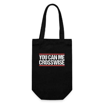 You can me crosswise Denglisch - Geschenkbeutel für Flaschen - Schwarz - Vorne