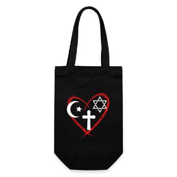 Religion Coeur Harmonie interreligieuse - Sac à bouteille - noir - Devant