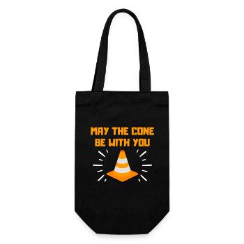 May the cone be with you funny traffic cone - Gift Bag for Bottles - black - Front