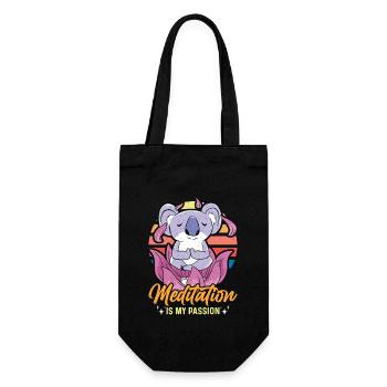 Meditation Is My Passion Relaxation Koala Lover - Geschenkbeutel für Flaschen - Schwarz - Vorne