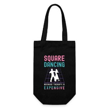 Square Dancing Because Therapy Is Country Dance - Gift Bag for Bottles - black - Front