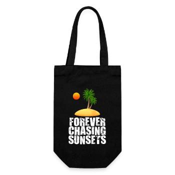 Forever Chasing Sunsets Retro Summer Vacation - Gift Bag for Bottles - black - Front