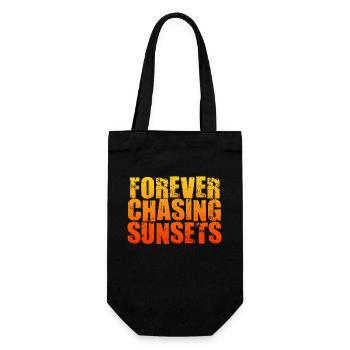 Forever Chasing Sunsets Retro Summer Vacation - Gift Bag for Bottles - black - Front