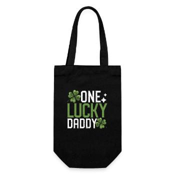 One Lucky Daddy Passende Familie St Patricks Day - Geschenkbeutel für Flaschen - Schwarz - Vorne