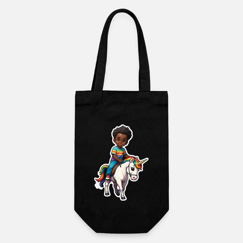 Einhorn Junge Geschenkidee - Geschenkbeutel für Flaschen - Schwarz