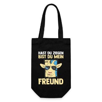 Ziege Ziegenbauer Bauernhof Landwirt Bauer Ziegen - Geschenkbeutel für Flaschen - Schwarz - Vorne