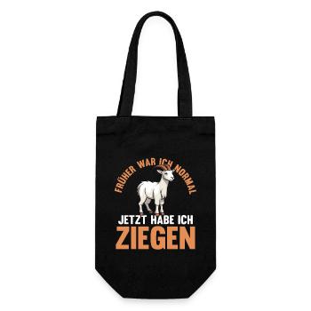 Ziege Ziegenbauer Bauernhof Landwirt Bauer Ziegen - Geschenkbeutel für Flaschen - Schwarz - Vorne