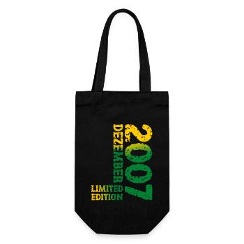 2007 Dezember Limited Edition 16. Geburtstag Deko - Geschenkbeutel für Flaschen - Schwarz - Vorne