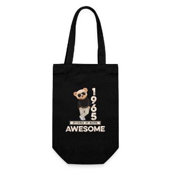 1965 Geburtstag Teddy Bär Being Awesome Orignal - Geschenkbeutel für Flaschen - Schwarz - Vorne